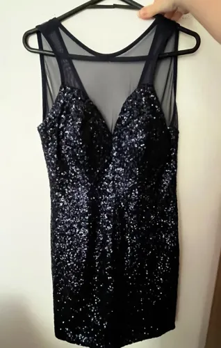 Vestido Preto Paetê - Festa