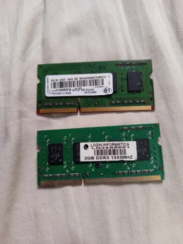 2 Pentes de Memória Ram DDR3L SODIMM(de Notebook; 2gb cada)