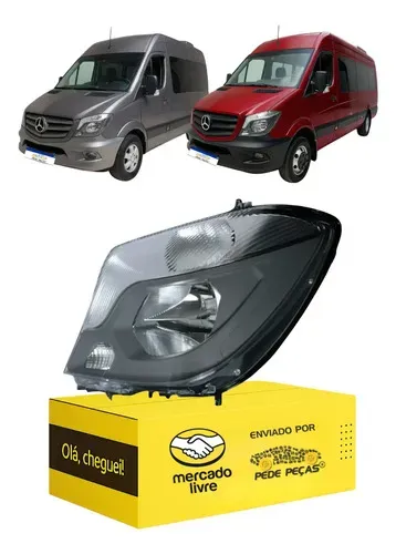 Farol Mercedes Sprinter 2017 2018 2019 Elétrico C/motor Le Esquerdo/motorista
