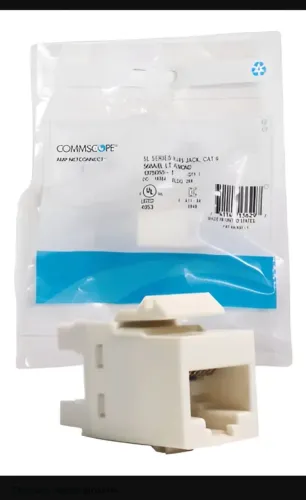 Conector Keystone RJ45 Cat 6 Commscope Fêmea Branco 10/100/1000Mbps