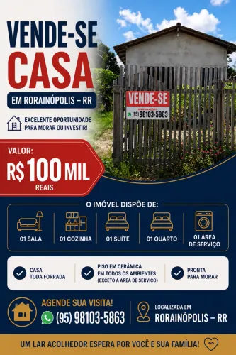 Vende-se casa em Rorainopolis