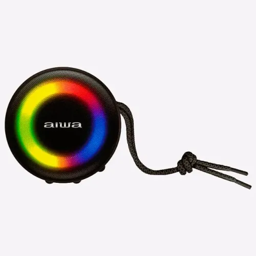 Caixa de Som AIWA AWS SP 02 Portátil Resistente à Agua 10 W de Potência Luzes Coloridas