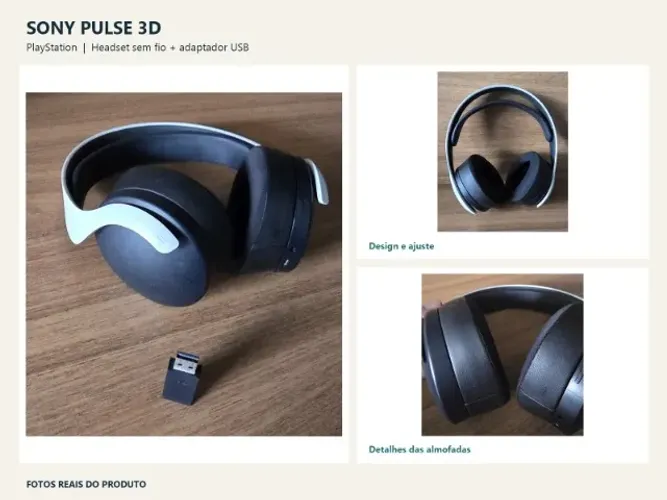 Headset Sony PULSE 3D sem fio + adaptador USB | PS5 PS4 PC