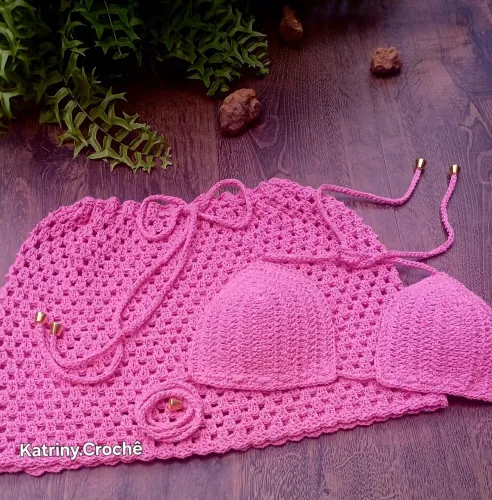 Conjunto praia em crochê 
