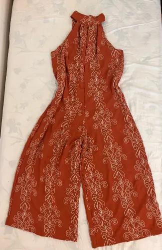 Macacão Pantacourt Estampado Terracota