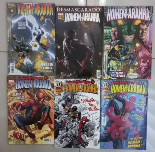 6 Hqs Homem aranha panini -203/2010 - Um novo dia Marvel dc Bom estado