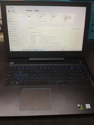 Vendo notebook Dell gamer i7 16 GB memória nvme 240 + HD 500 , placa de vídeo GTX 1050ti