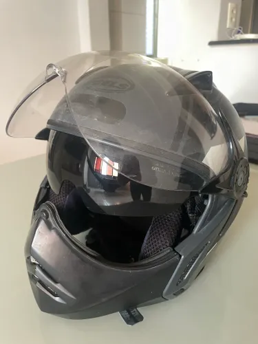 Capacete Mirage Peels Óculos Interno e Viseira Preto Fosco / Brilho
