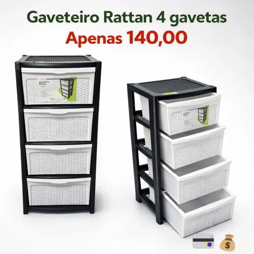 Gaveteiro 4 gavetas novos 