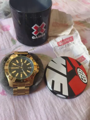 Relógio Masculino XGames cor ouro bonito e grande