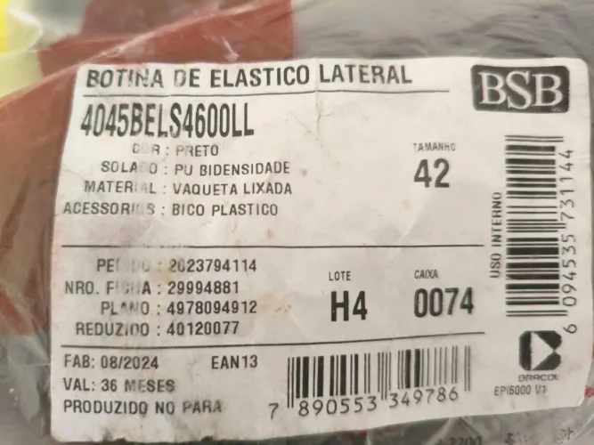 Bora segurança em couro: Tam: 42 - bracol