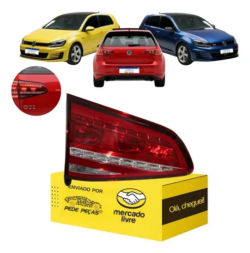 Lanterna Da Tampa Vw Golf 2014 2015 2016 2017 Led Nova L.e Esquerdo/motorista Vermelho