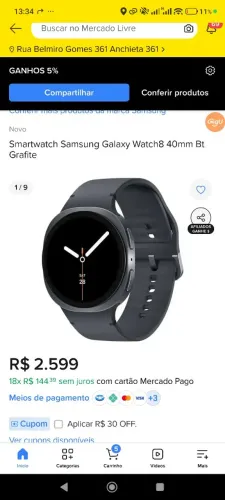 Relógio Samsung Whatch 8