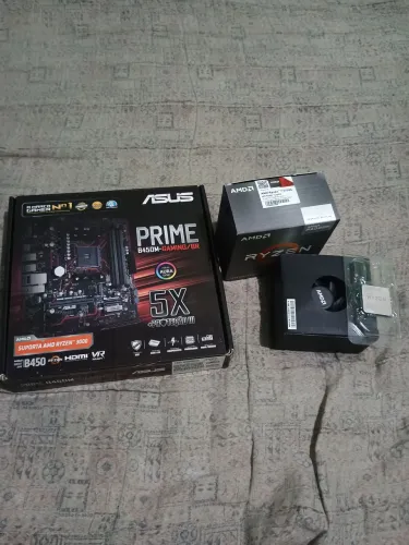 Kit AMD Ryzen 5300 G +placa mãe Asus B450M AMD 