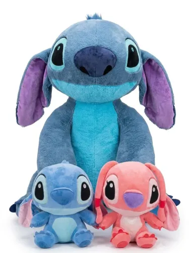 Kit 3 Pelúcias Stitch e Angel 100cm e 35cm 