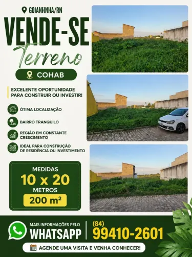 Vendo ótimo terreno em Goianinha/ RN