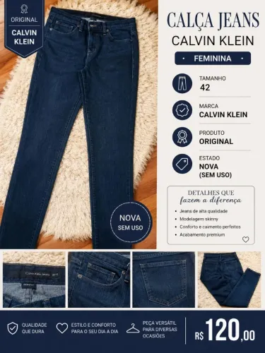 Calça jeans feminina Calvin Klein original