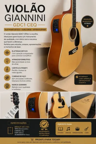 Violão Giannini GDC1 CEQ Eletroacústico