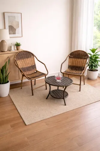 Cadeiras com mesa de centro conjunto 3 peças 