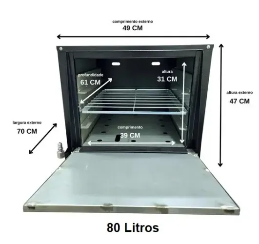 Forno a gás Cefaz 80 Litros Tampa Inox Baixa Pressão