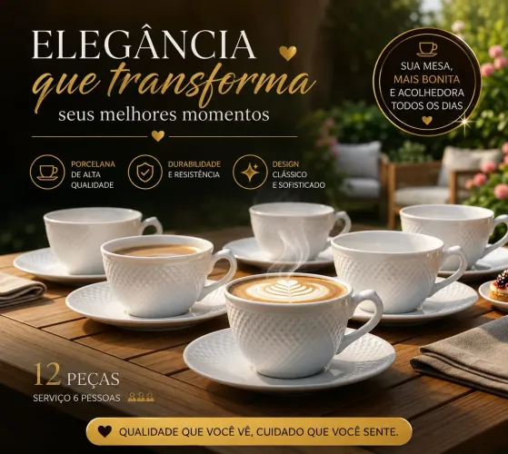 Jogo de porcelana 12 peças