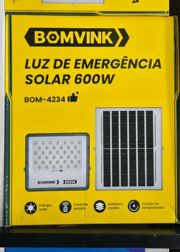 Refletor Solar Led 600w Bomvink Com Controle Remoto