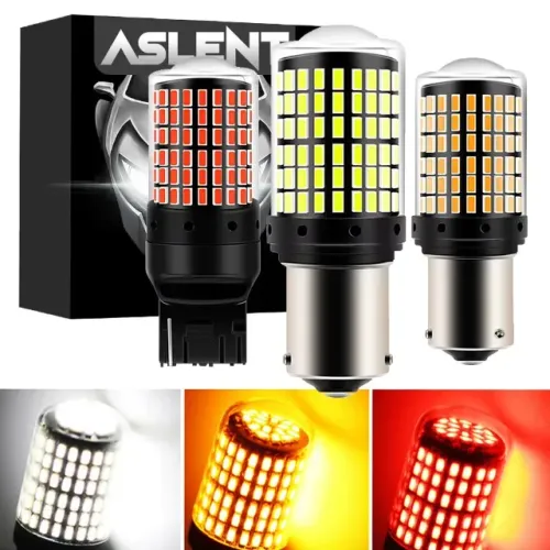 2 Lâmpadas 144 LEDs CANBUS, 1 polo ou 2 polos 12V Branca, Ambar, vermelha