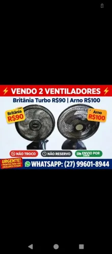 Vendo ventiladores funcionando normalmente não reservo