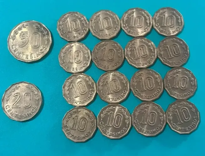lote de moedas do Uruguai - 1976