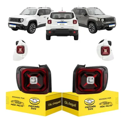 Par Lanterna Sinaleira Traseira Renegade 2020 2021 C/led Ambos Lados