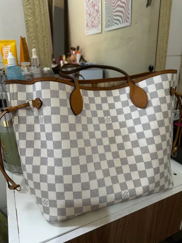 Bolsa Estilo Louis Vuitton Neverfull Damier Azur - Grande