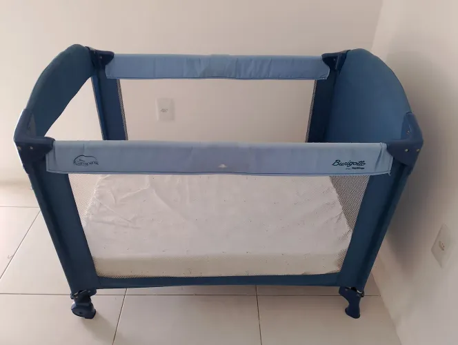 Berço Camping Burigotto + Colchão Ortobom D18 - Ótimo Estado