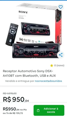 Radio Sony dsx automotivo