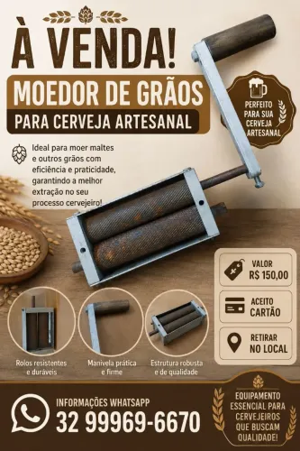 Moedor de Grãos para cerveja artesanal