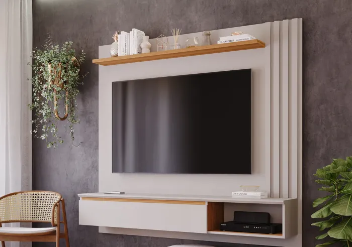 Painel Panamá Plus Permobili 100% MDF, para TVs até 55 Polegadas - Entrega Imediata;