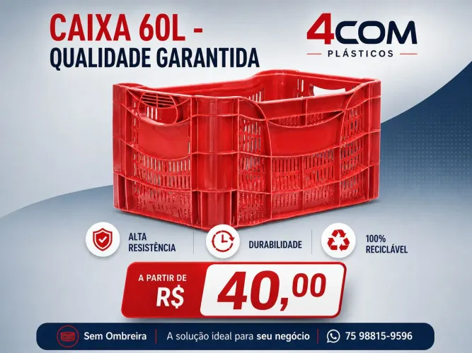Caixa plastica reciclável 