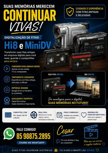 Conversão Digital de Fitas Hi8 e MiniDV