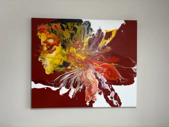 Quadro Decorativo Abstrato em Tela - Arte Moderna Exclusiva (120x100 cm)