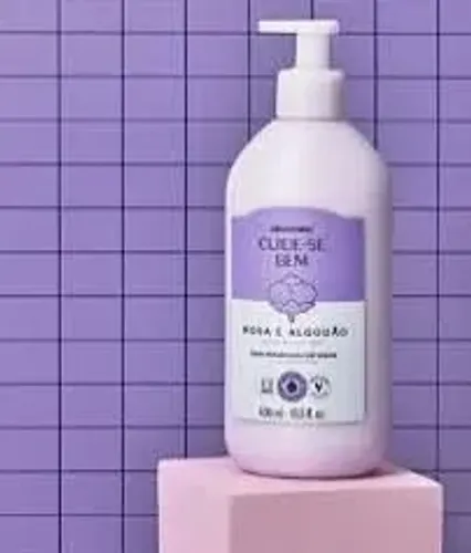 Creme hidratante Cuide-se bem rosa e algodão