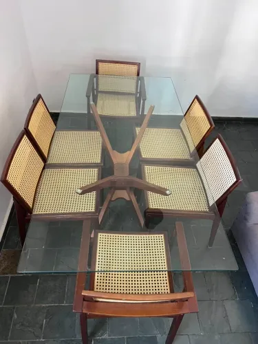 Mesa Jantar Alto Padrão 2,00x1,00 com 6 cadeiras