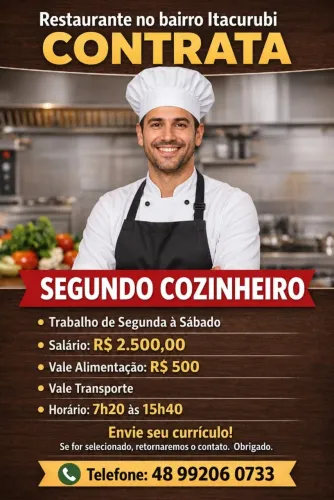 Vaga Segundo Cozinheiro