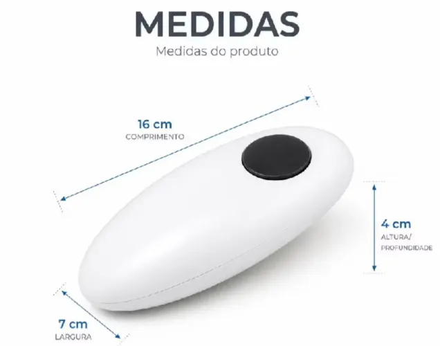 Abridor De Latas Elétrico Automático Touch Giratório Branco