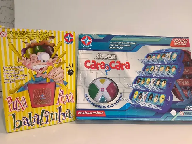 Jogos Clássicos Estrela: Puxa Puxa Batatinha + Super Cara a Cara Eletrônico LEIA A DESCRIÇ