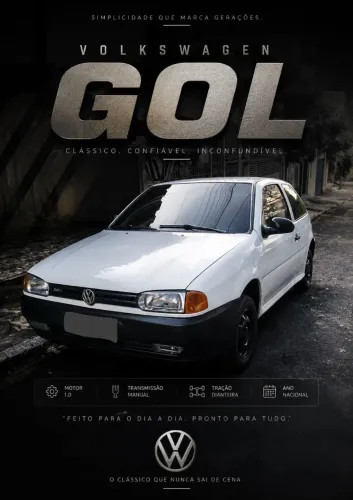 Volkswagen Gol Geração II 1000 1.0 8V 53cv Gasolina Mec. 2P 1998
