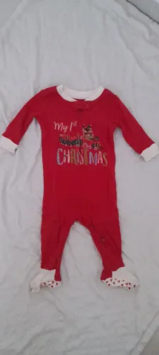 Kit Macacão + Body Meu 1 Natal 3 a 6 Meses