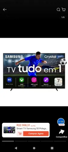 Smart TV Samsung 55 Polegadas 4K Crystal UHD UN55U8600
