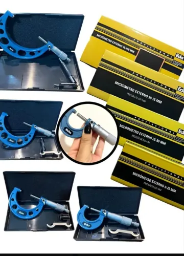 Kit 4 Micrometro 0 A 25 25 A 50 50 A 75 75 A 100mm 0,01mm<br>R$250,00