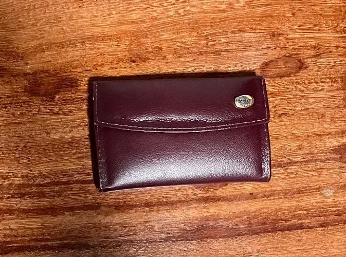 Carteira Feminina de Couro (Vinho)