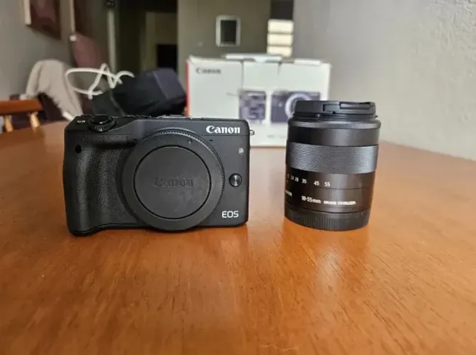 Câmera Canon EOS M3 + lente 18-55 | Wi-Fi | Ideal vlog + kit completo