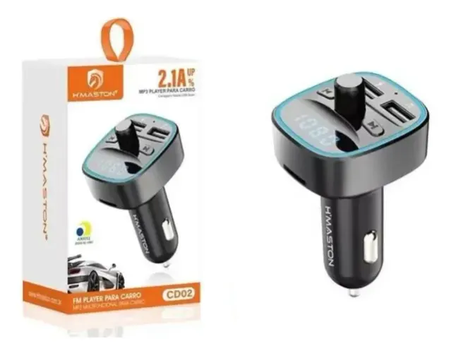 Carregador Veicular Fm Mp3 Player Bluetooth Hmaston - Cd02